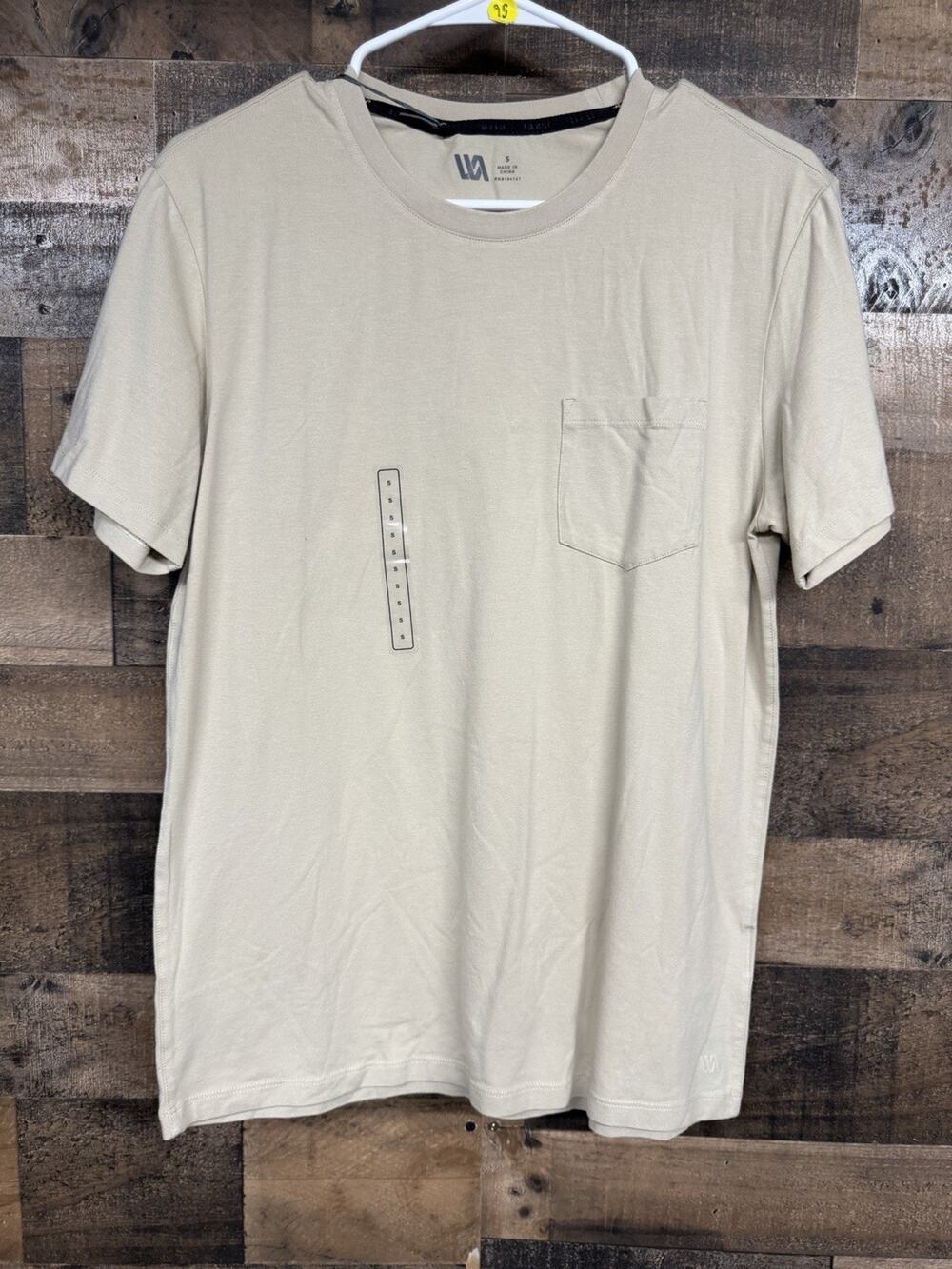 VRST Men's Size Small Essential Pocket Tee Khaki Sand Short Sleeve NWT SKU 0027